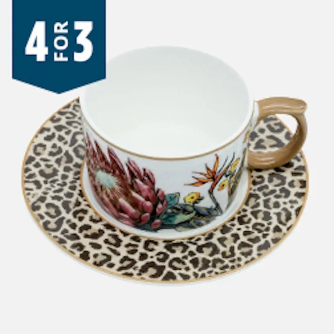 Jenna Clifford Wild Bloom Cups & Saucers, Set of 4
