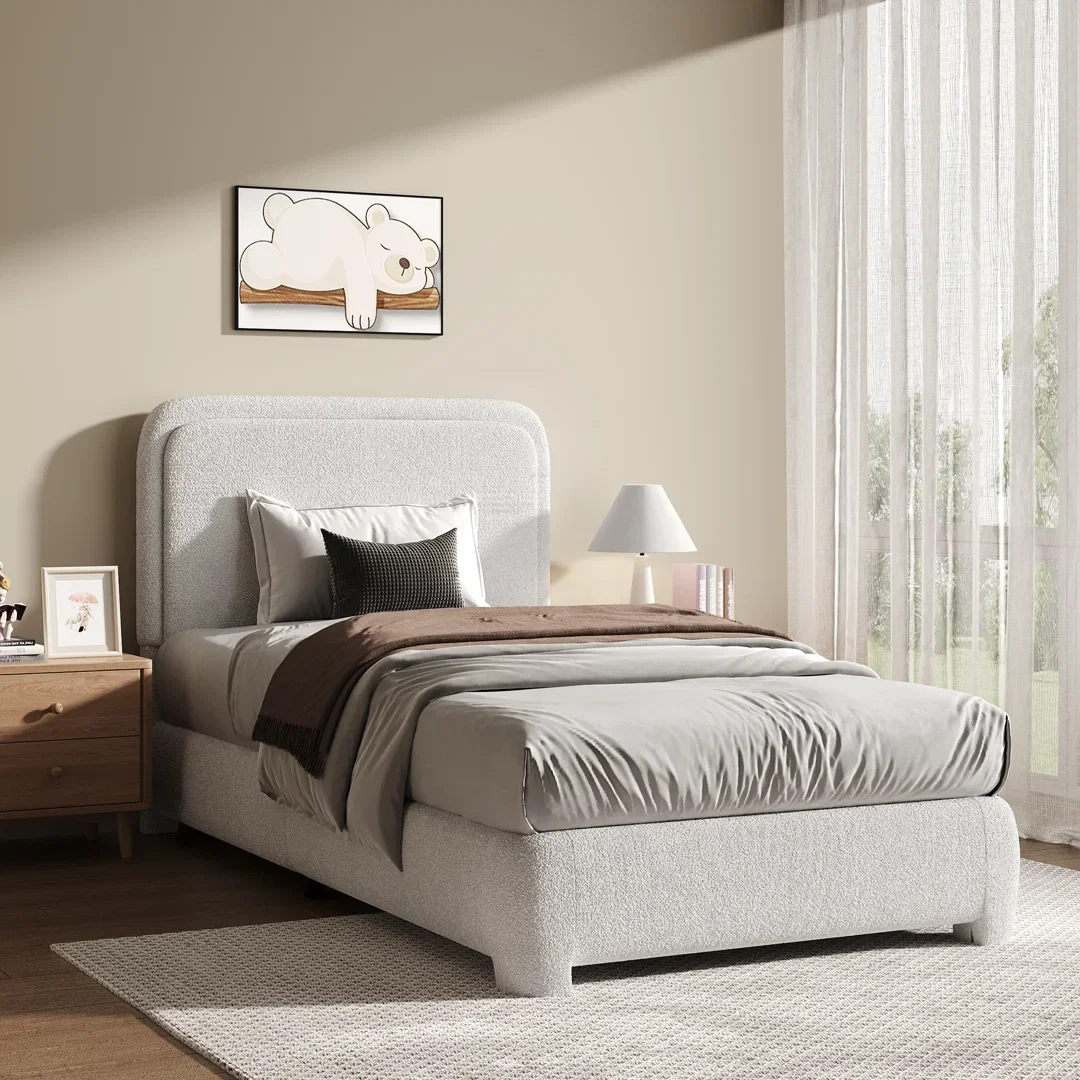 Bensu Boucle Upholstered Platform Bed