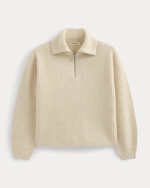 Image | The Half-Zip Sweater in Luxe Merino | Heathered Oat