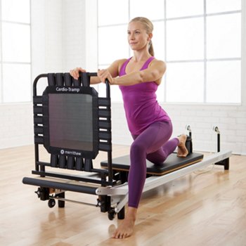Merrithew At Home SPX Reformer Pilates Package with Cardio-Tramp, Black