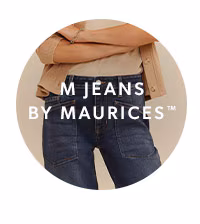 m jeans by maurices™. Model wearing maurices clothing.