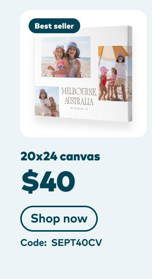 20x24 canvas $40. Code: SEPT40CV. Shop now.