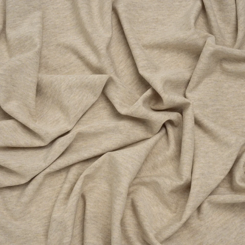 Image of Stretch Rayon Jersey - Oatmeal Heathered - Deadstock