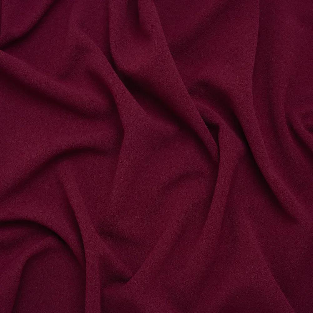 Image of Stretch Polyester Crepe Scuba Knit - Wild Cherry - Designer Deadstock