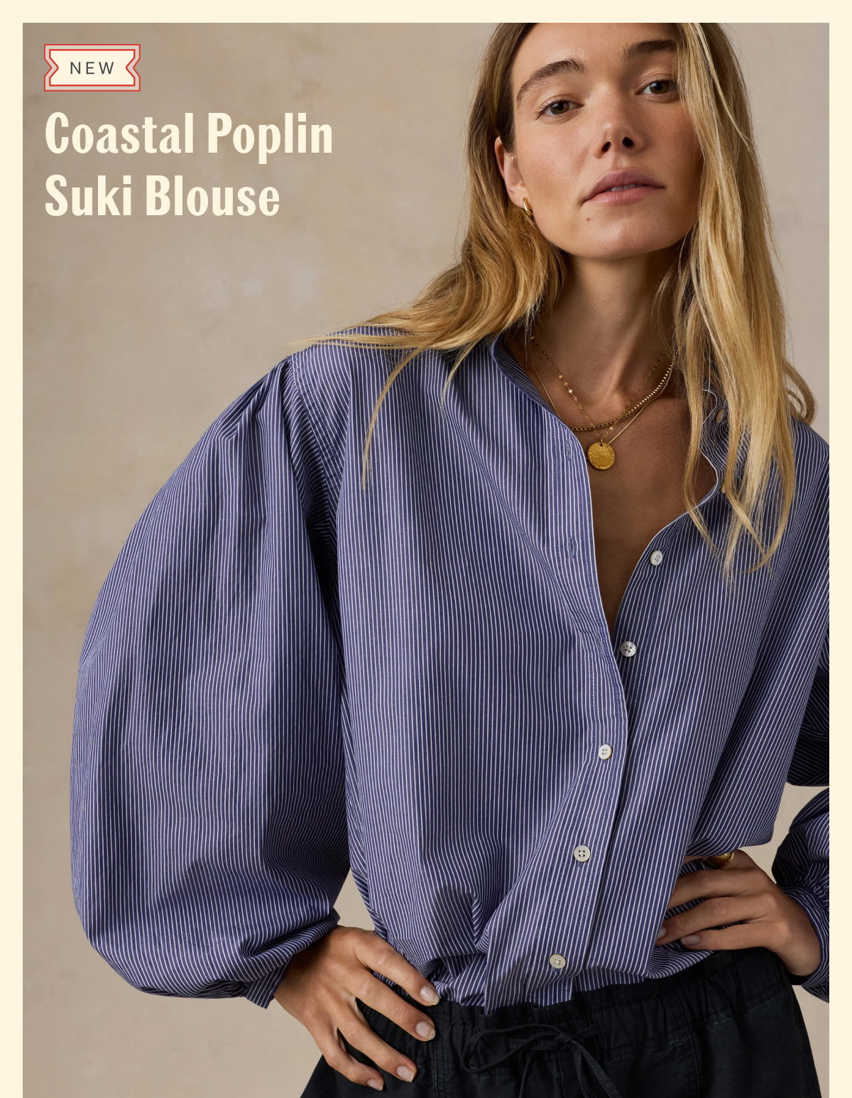 Coastal Poplin Suki Blouse