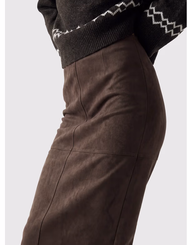 Sueded Midi Skirt