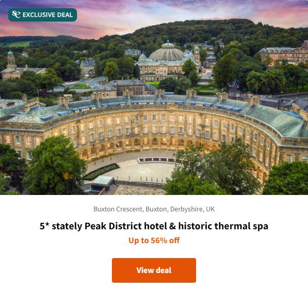 5* stately Peak District hotel & historic thermal spa