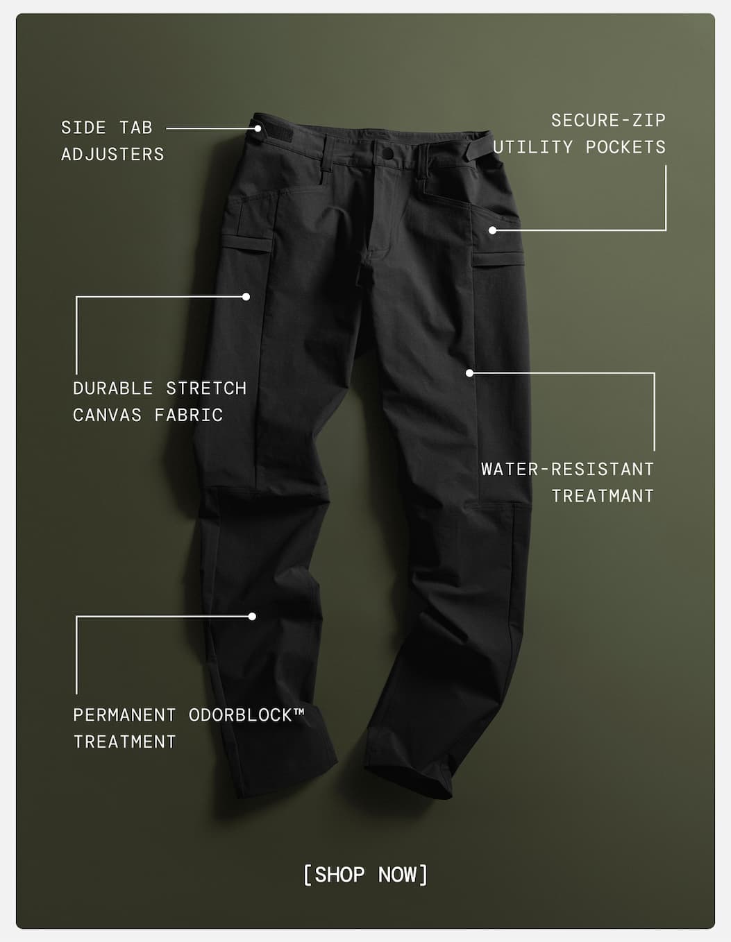 Product Features of Tactical Utility Pant in Black