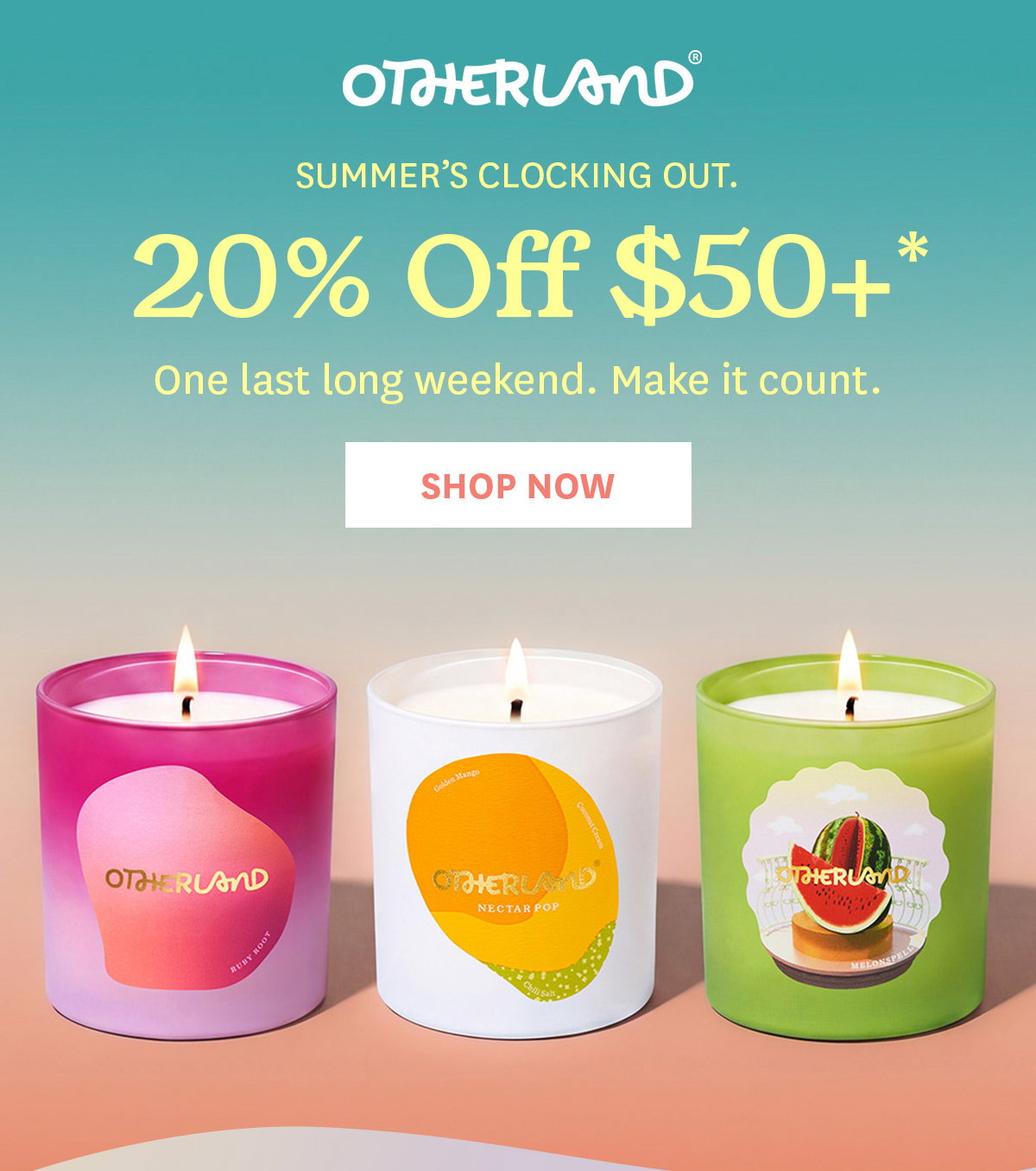 20% Off $50+ Orders.