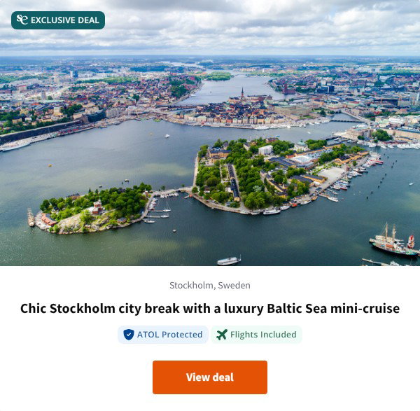 Chic Stockholm city break with a luxury Baltic Sea mini-cruise