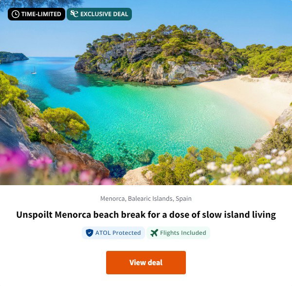 Unspoilt Menorca beach break for a dose of slow island living