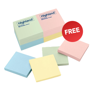 Free Self Stick Notes with $30+ Order