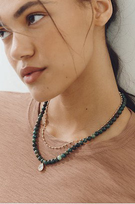 Stone Beaded Pendant Necklace