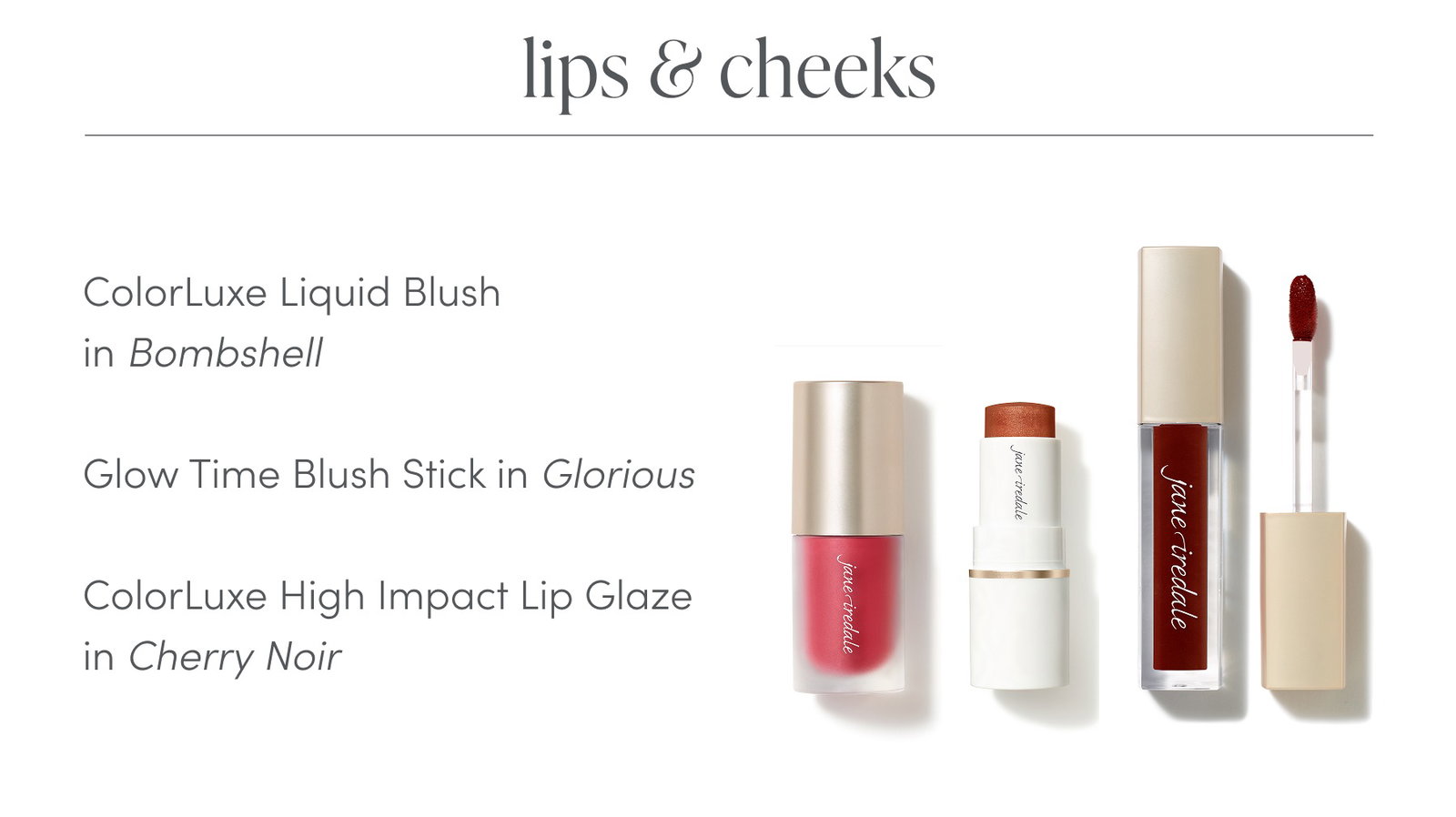 lips and cheeks products used to get the look 