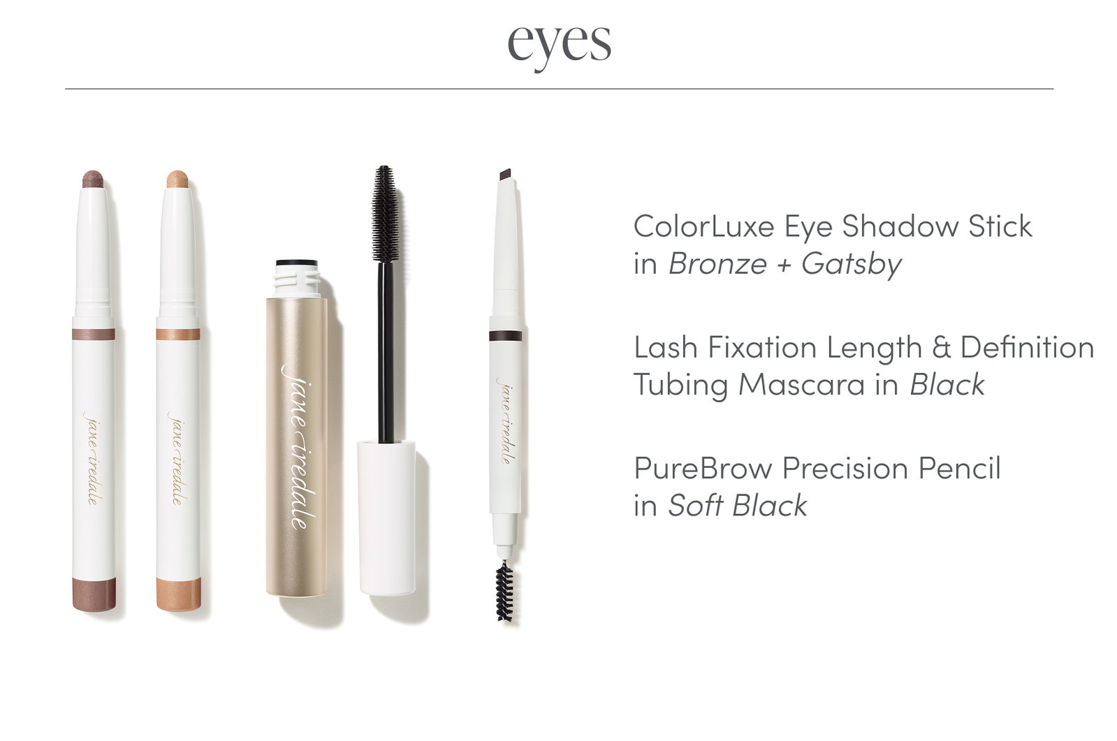 eye products used to get the look 