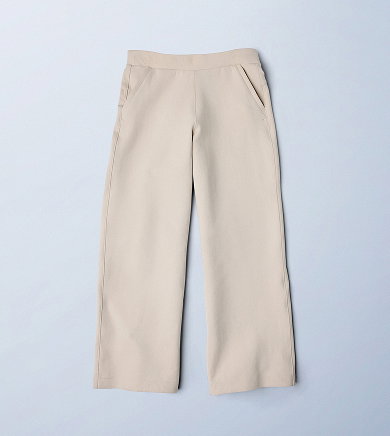 Flatlay of a white pair of sweat pants. 