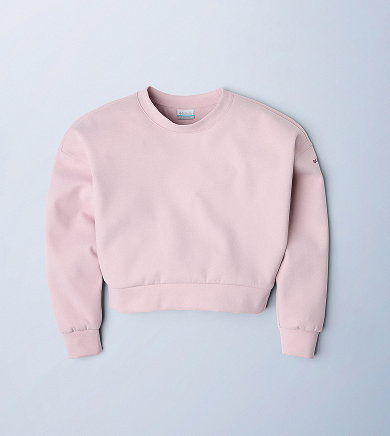 Flatlay of a pink sweatshirt.
