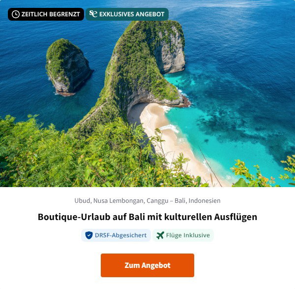 Boutique-Urlaub auf Bali mit kulturellen Ausflügen
