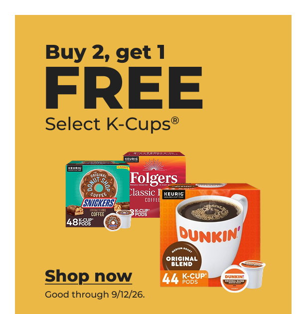 Buy 2, Get 1 Free Select K-Cups® - Shop now 