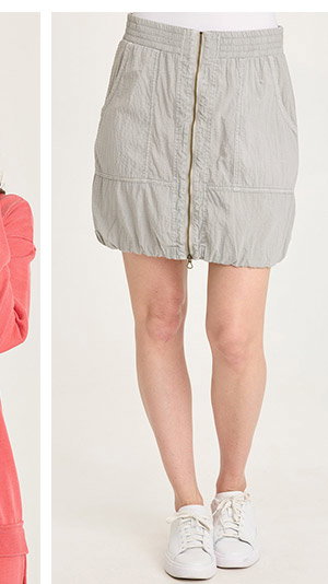 Corwyn Textured Zip-Front Mini Skirt