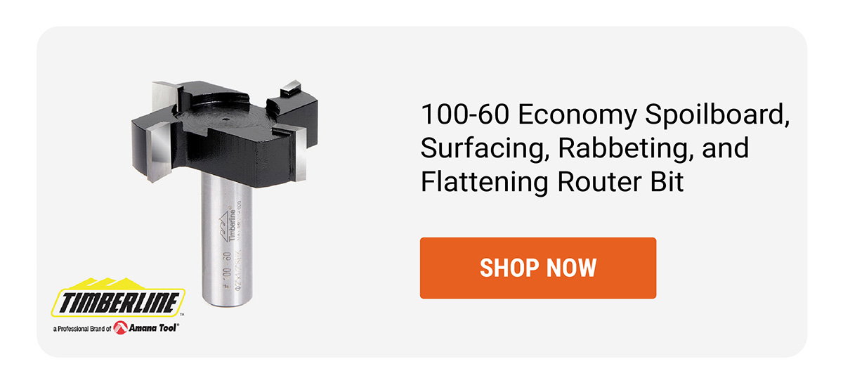 100-60 Economy Spoilboard, Surfacing, Rabbeting, and Flattening Router Bit