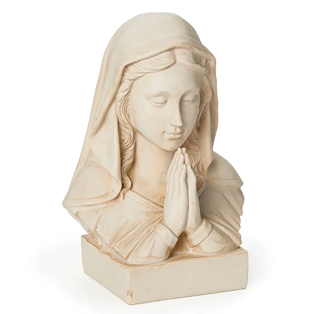 Ivory Praying Mary Bust Statue - 8