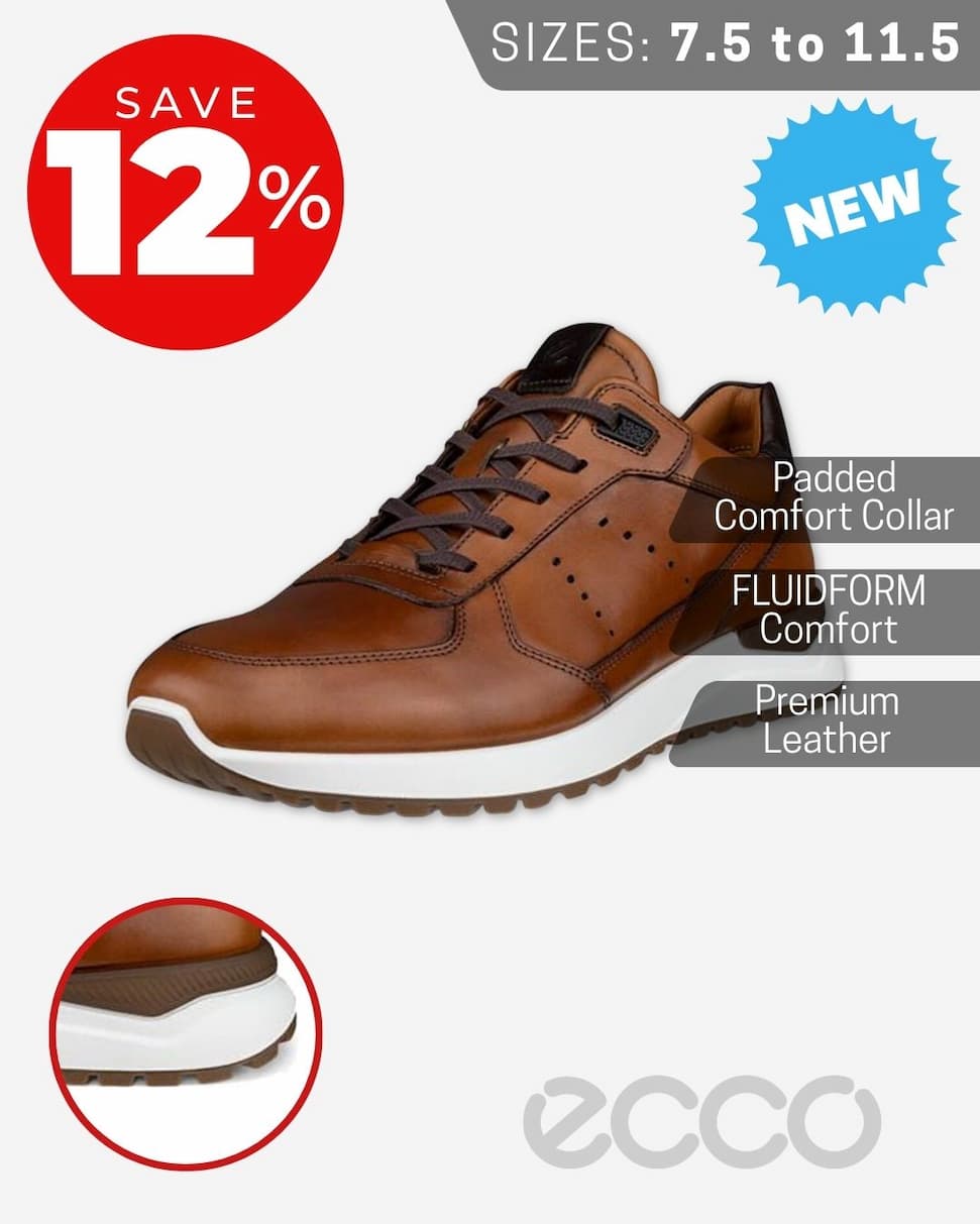 Ecco Mens Astir Neo Dress Smart Leather Comfortable Sneaker Trainers