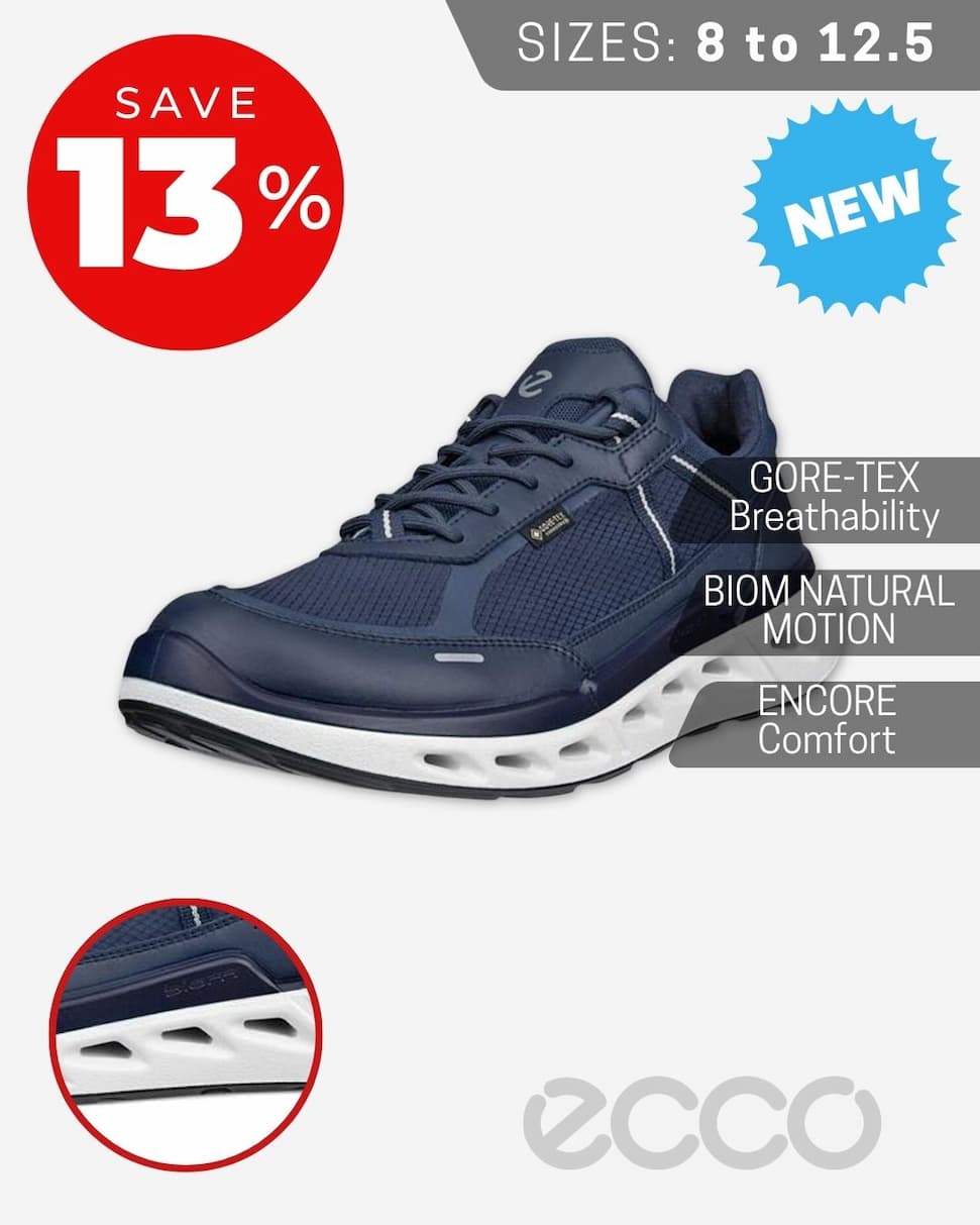 Ecco Mens Biom 720 Gore-Tex Leather Waterproof Leather Golf Trainers