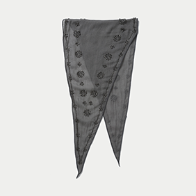 Embroidered Scarf Grey 
