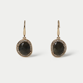 Natural Stone Stud Earrings in Grey