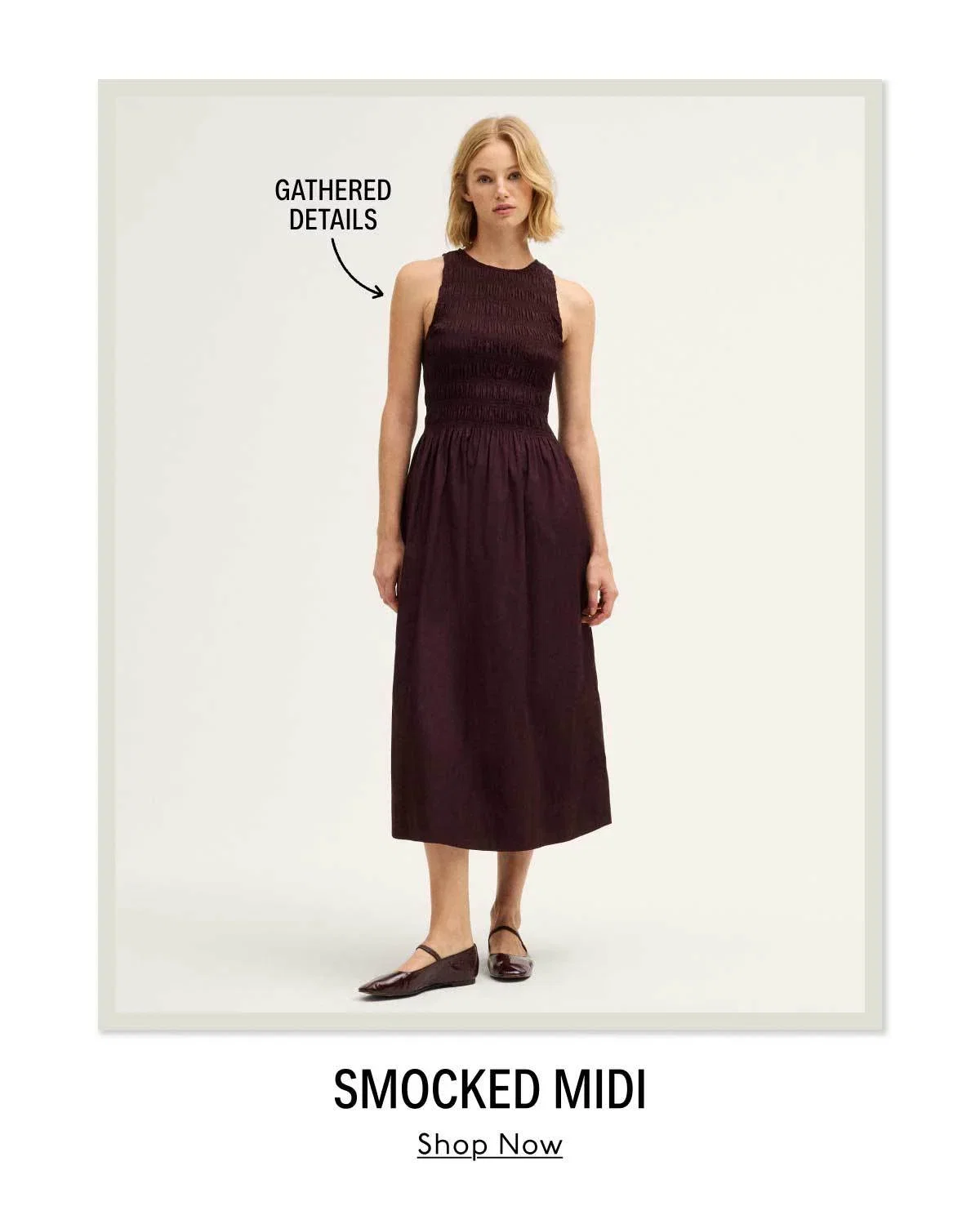 Smocked Midi - Shop Now. Gathered details.