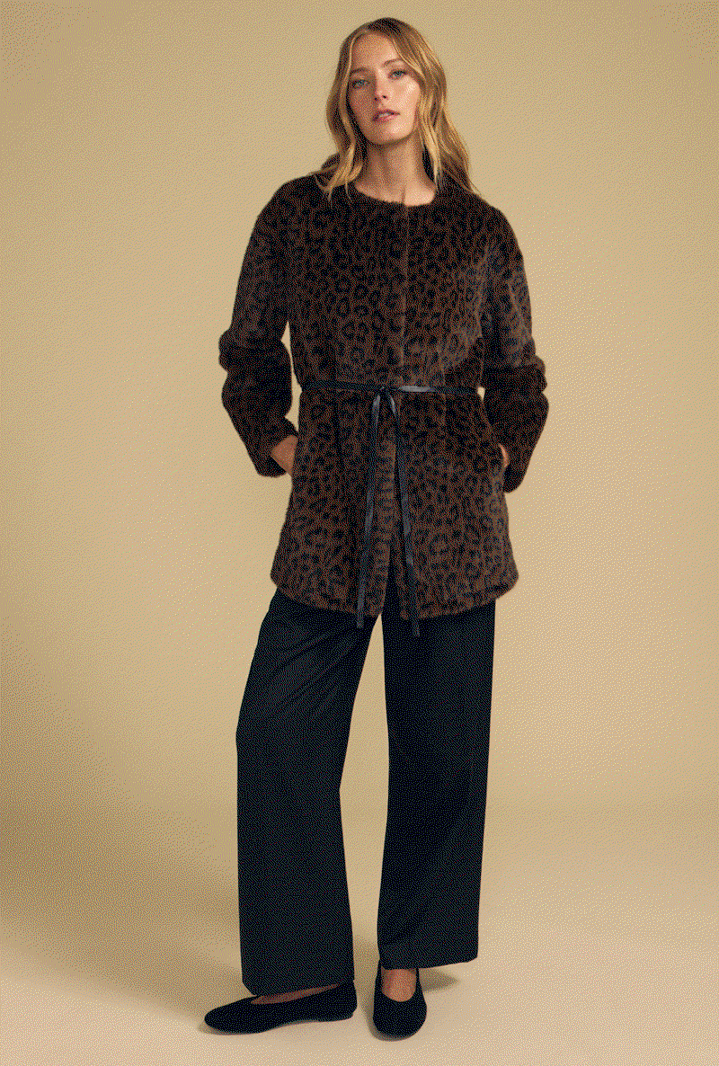 Image of model wearing Sheena Luxe Faux Fur Jacket. Image of model wearing Marmont Faux Fur Jacket.