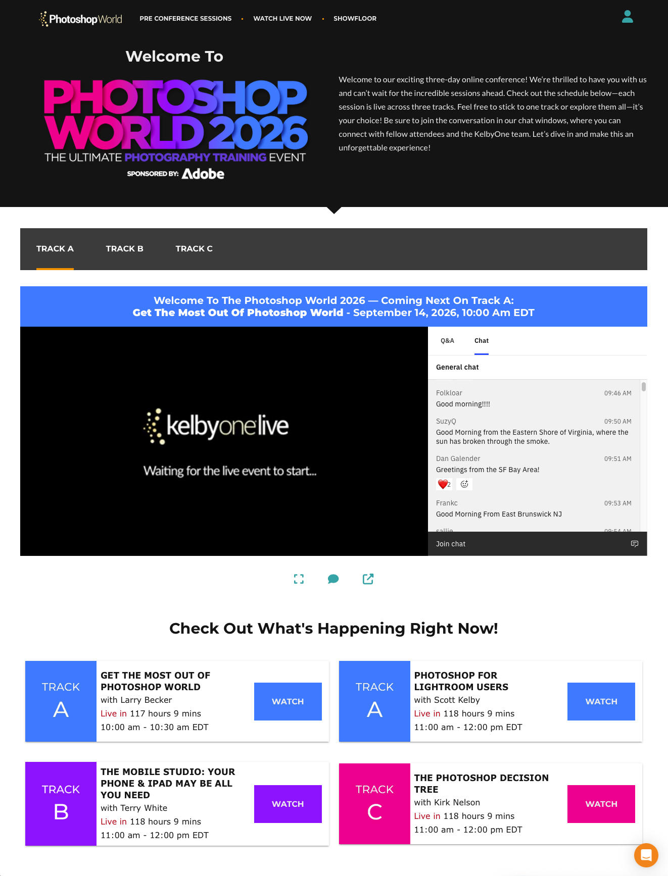 The Photoshop World live viewing platform