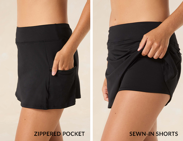 Shop Beach House Emma Pull On Swim Skort in Beach Solids
