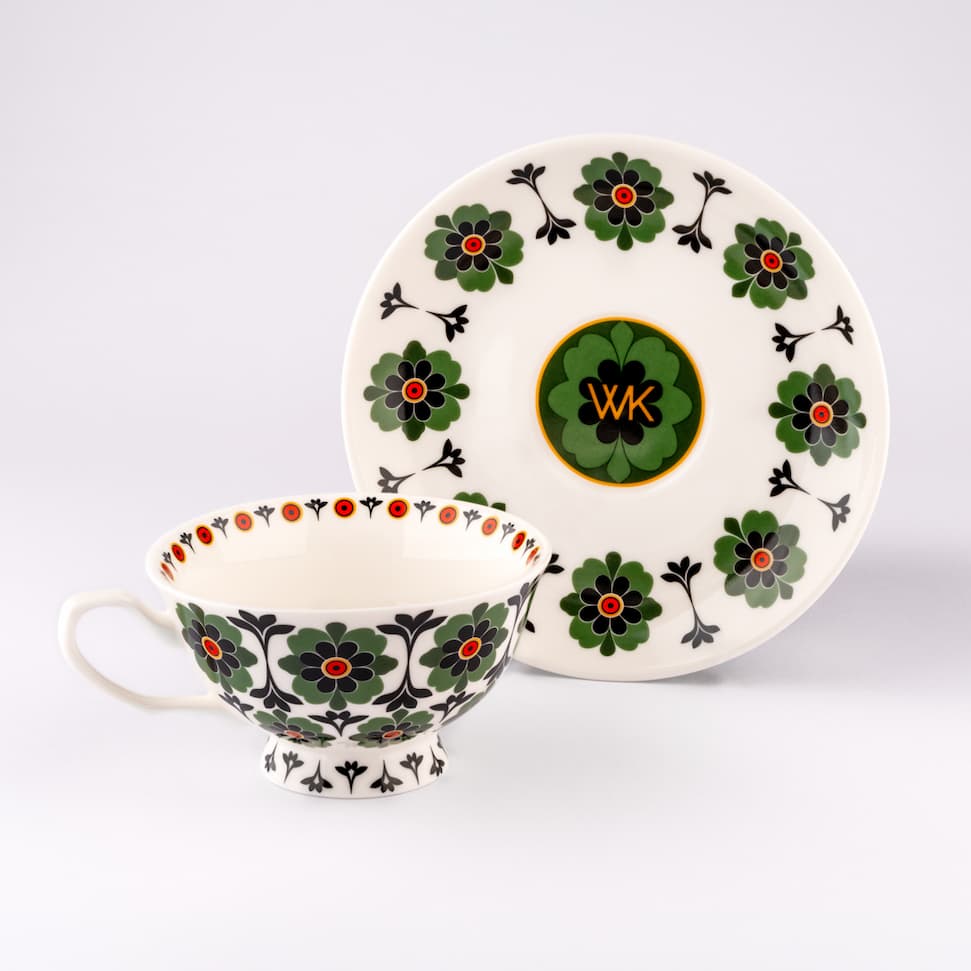 arabesque green cup and saucer