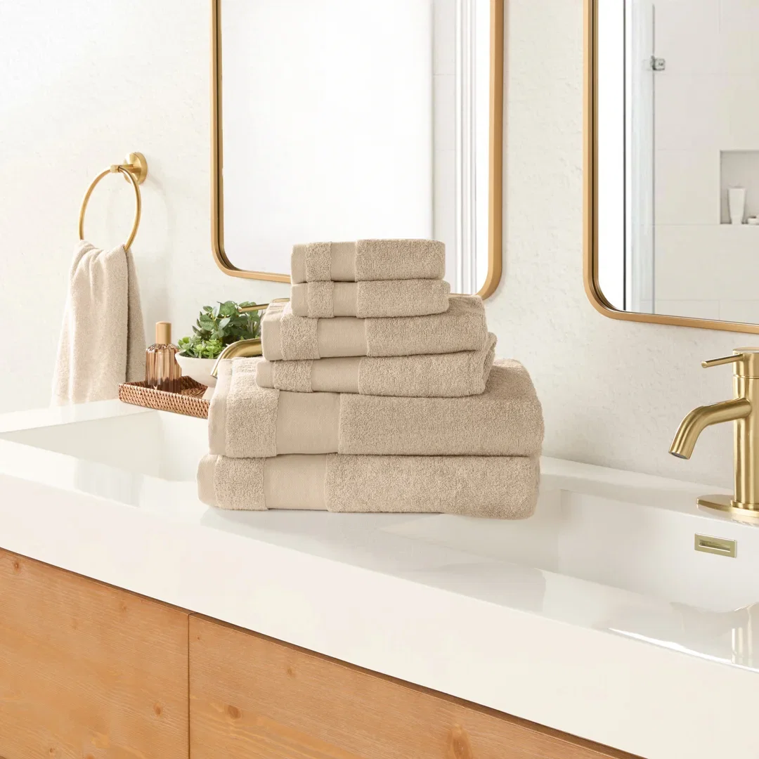 6-Piece 100% Cotton Midweight Multi-Size Towel Set - Basics by Wayfair™