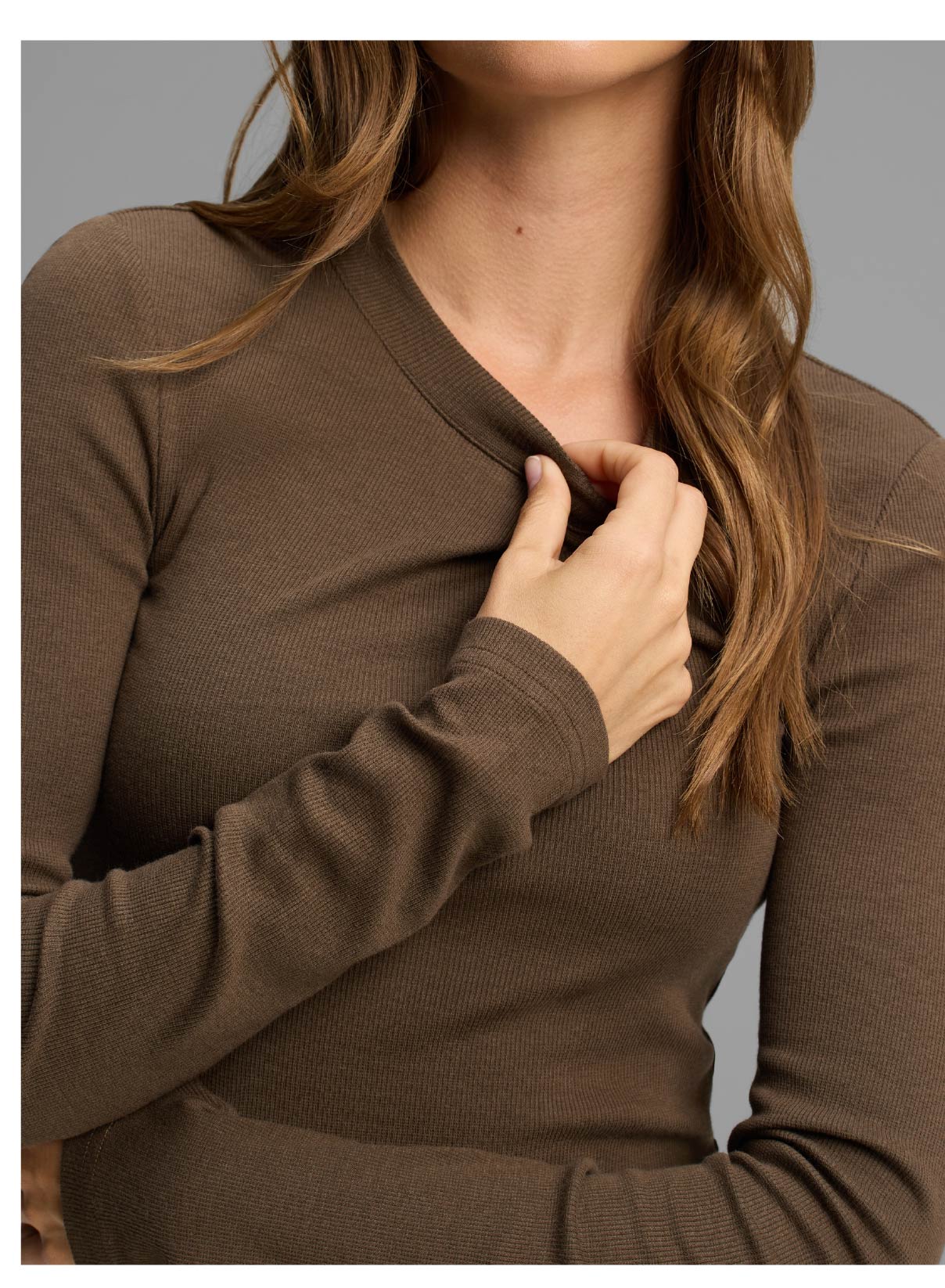 FINE RIBBED LONG SLEEVE TEE