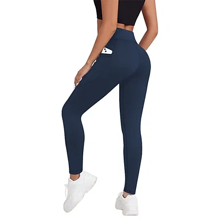 Image of Womens High Waist Tummy Control Yoga Leggings with Pockets