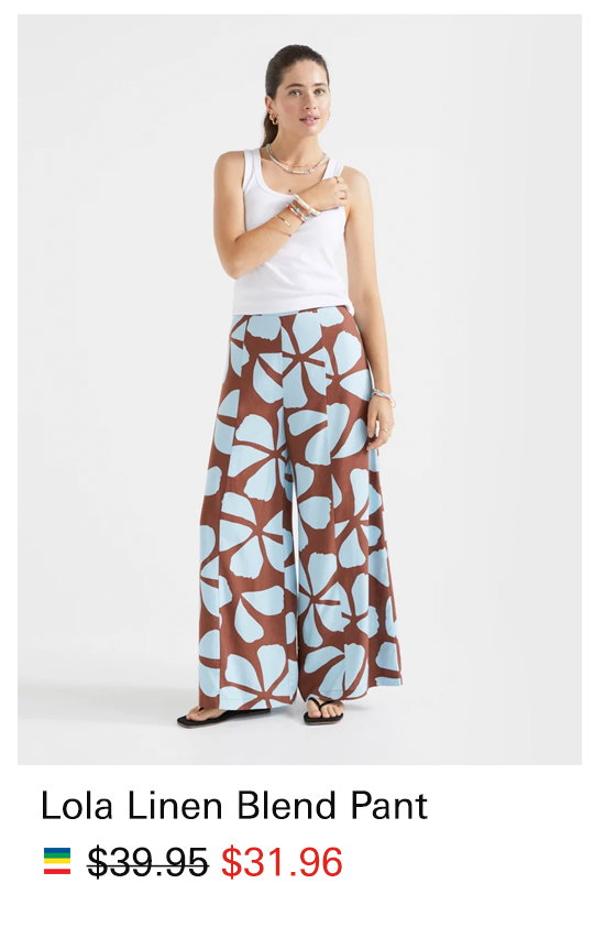 LOLA LINEN BLEND PRINTED PANT