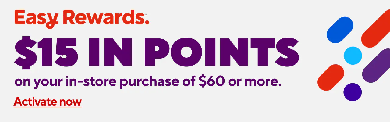 Loyalty Basket Offer: $15 back in points on your purchase of $60 or more.