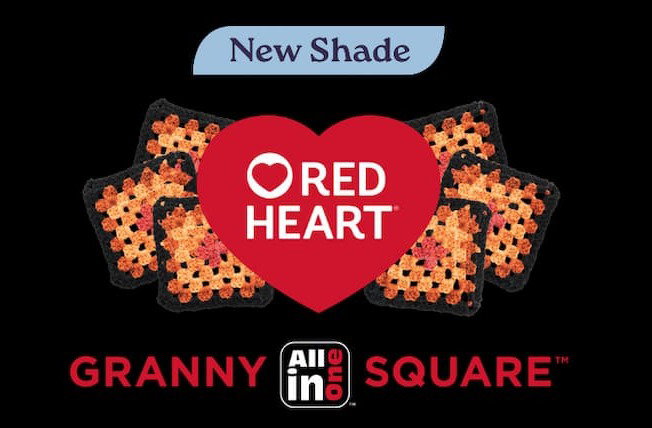 NEW Shade Red Heart All in One Granny Square - Black - Tangerine Dream