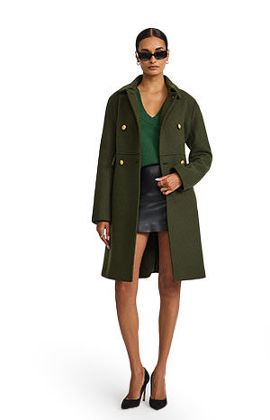 Shop Womens Green Trench coat