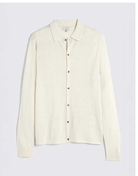 White Merino Knitted Shirt