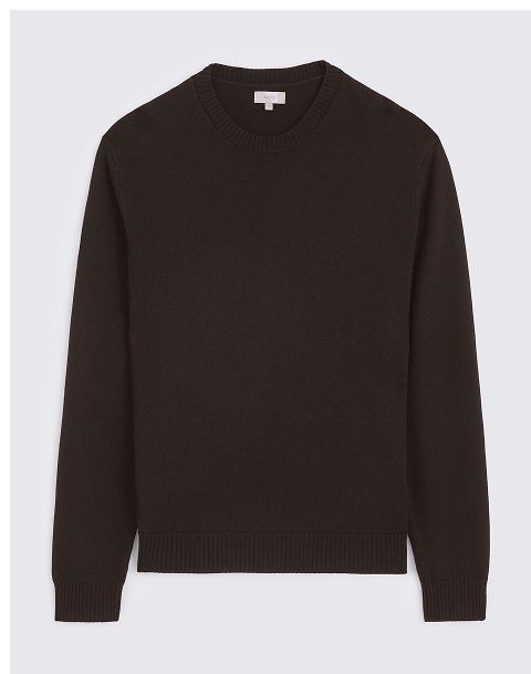 Brown Merino Crew-Neck Jumper