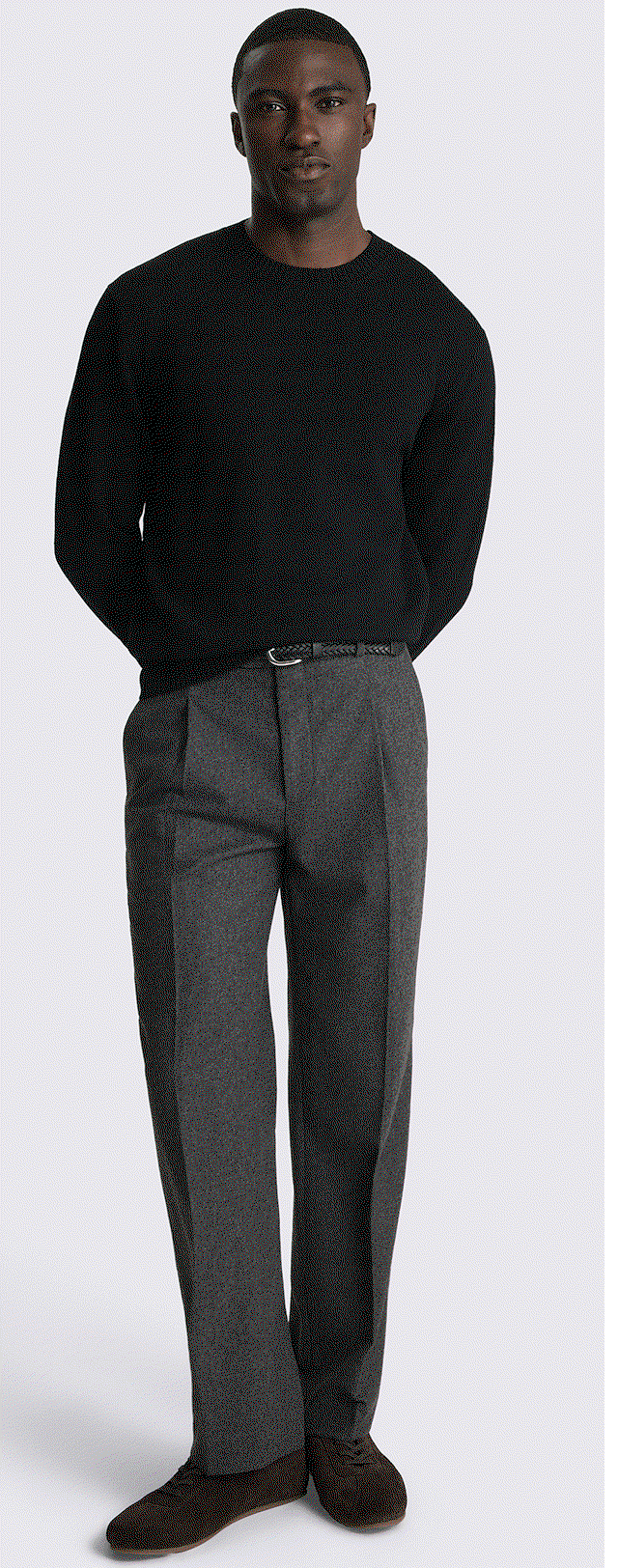 Black Merino Crew-Neck Jumper