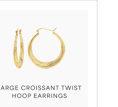 Large Croissant Twist Hoop Earrings