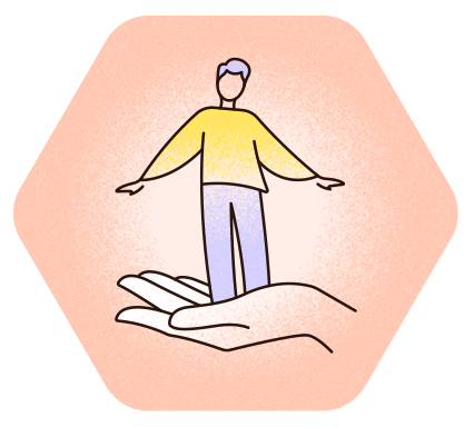 Symbol für Wohlbefinden und Unterstützung.
