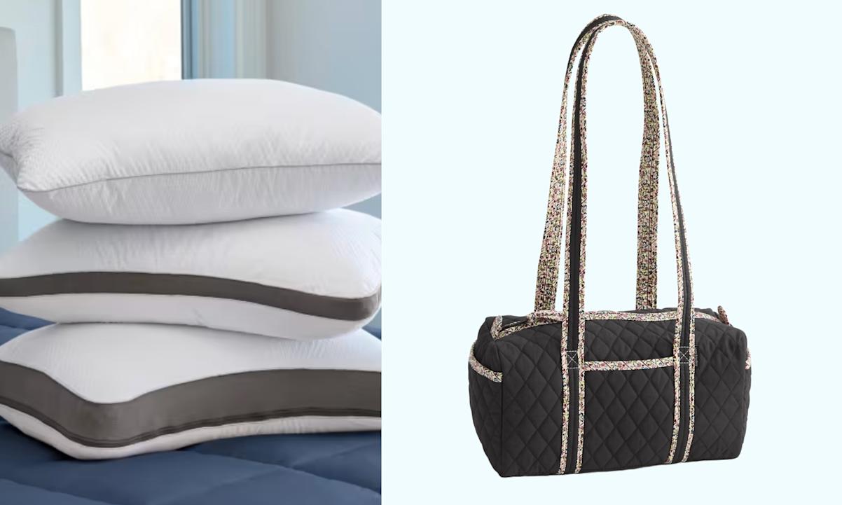 pillow, tote bag