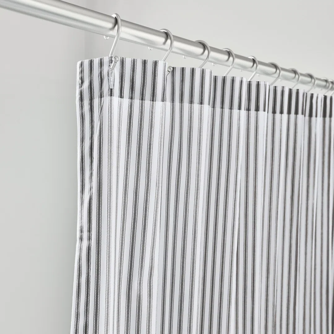 Blass Ticking 100% Cotton Striped Single Shower Curtain