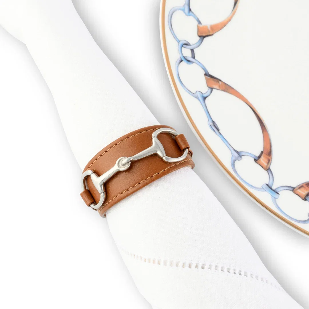 Bit Vegan Leather Metal Napkin Ring